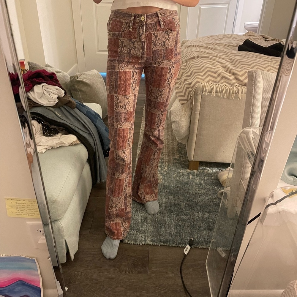 Frame printed flare jeans